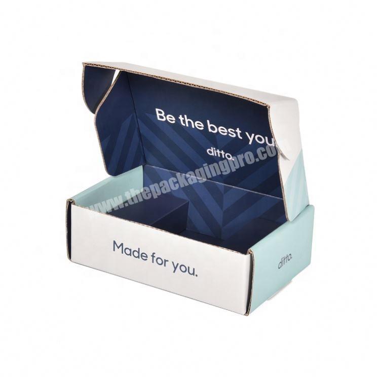 High Quality Blue Printing Cheap Low Moq Empty Storage Packing Cardboard Box
