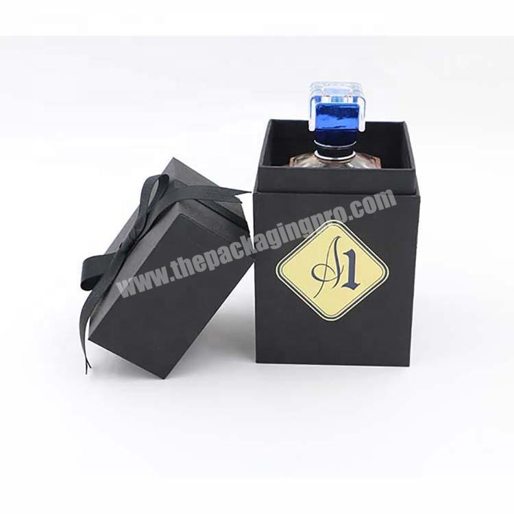 Black Luxury Perfume Gift Cosmetic Box Printing With Ribbons