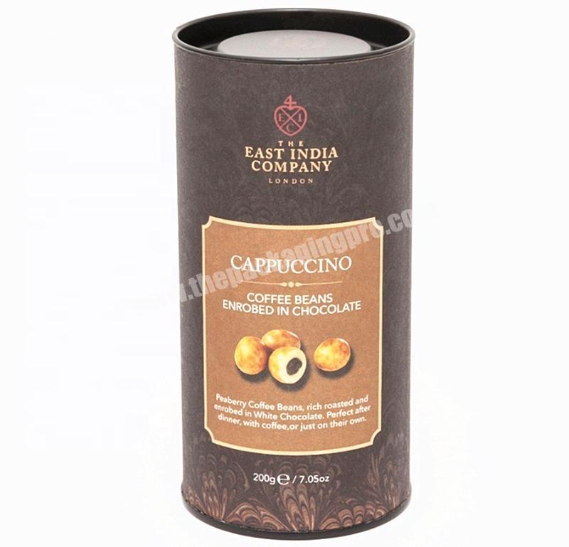 Free sample high end customization luxury rigid food case coffee beans black red green tea packing gift paper tube box wholesale
