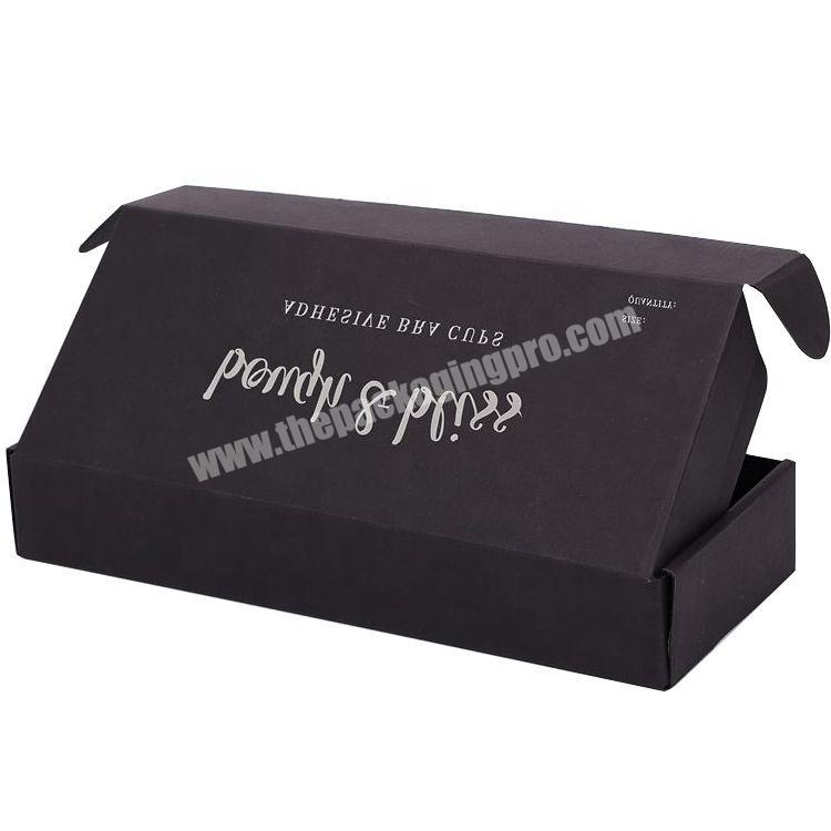 High Quality Printed Silver Foil Logo Custom Black Shipping Foldable Mailer Carton Double Wall Corrugated Cardboard Gift Box