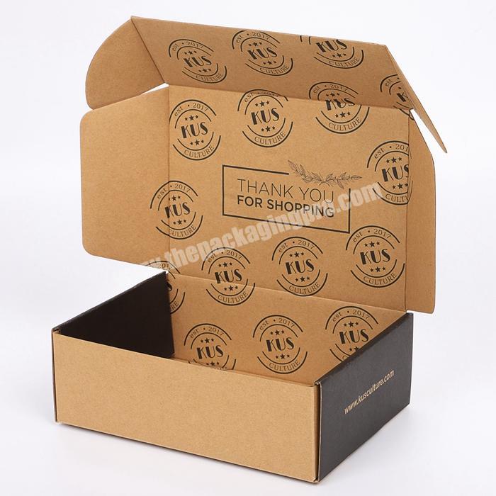 Recycled brown craft natural corrugated packaging box eco cardboard shipping boxes with custom logo