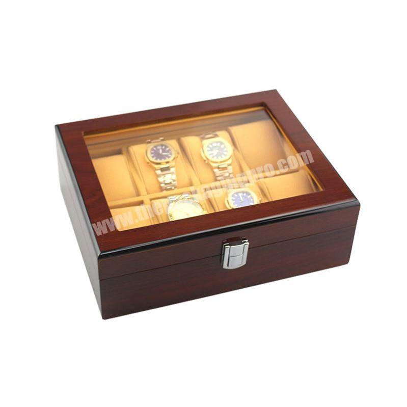 High Quality 8 Slots Display Watch Organizer Box With Velvet Pillow