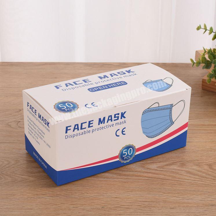 Low Moq High Quality Cheap Disposable Face Mask Paper Packaging Box