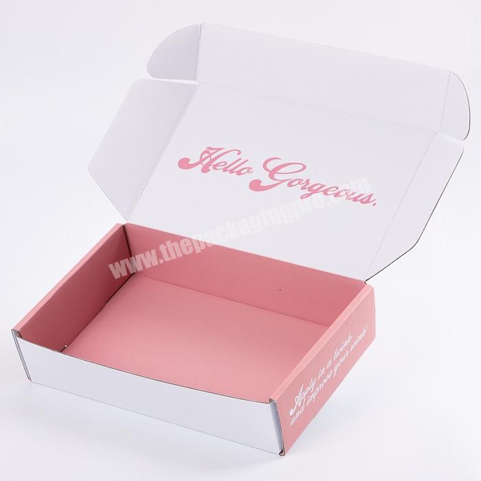 Custom Logo Luxury Eyelashes Pink Corrugated Mailers White Matte Lamination E Fluted Shipping Packaging Boxes