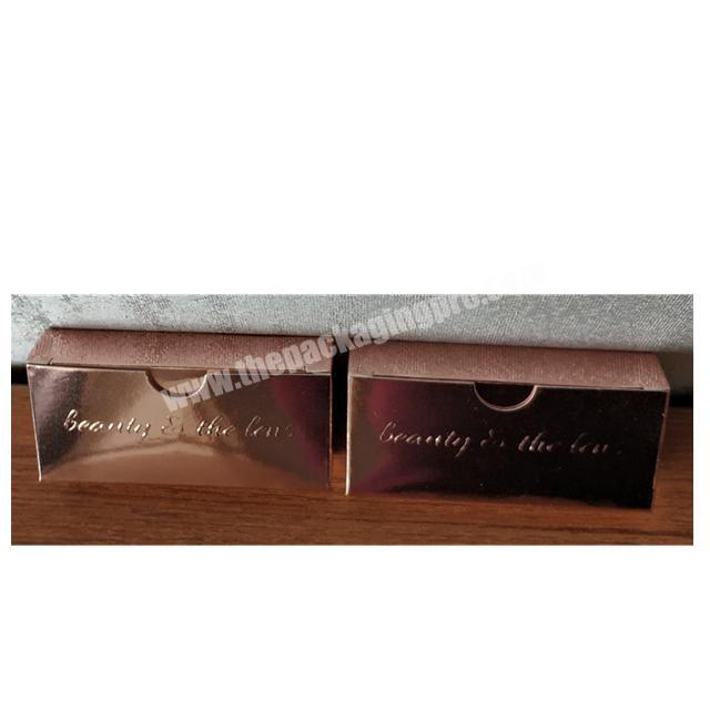 Luxury Rose Gold Material Packaging Happy Color Embossed Logo Contact Lenses Case Box lens