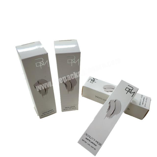 Logo printed lipstick packaging box,liquid lipstick lipgloss tube packaging boxes with silver foiled logo