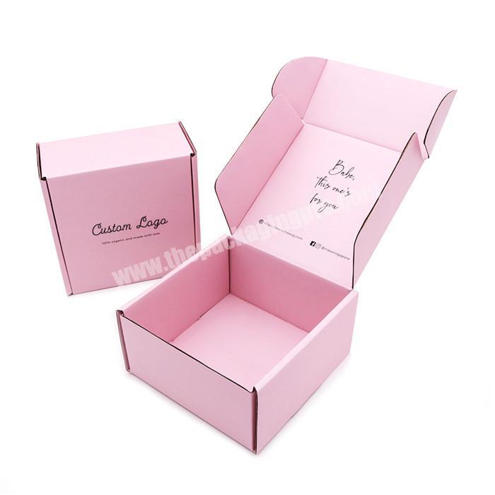 China Express Box Cheap Custom Logo Printed Corrugated Mailing Boxes Cosmetics Pink Packaging Boxes