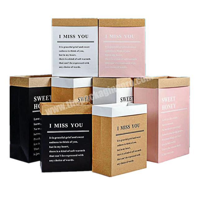 Most popular export high quality custom design color paper bag for flower packaging with own your logo