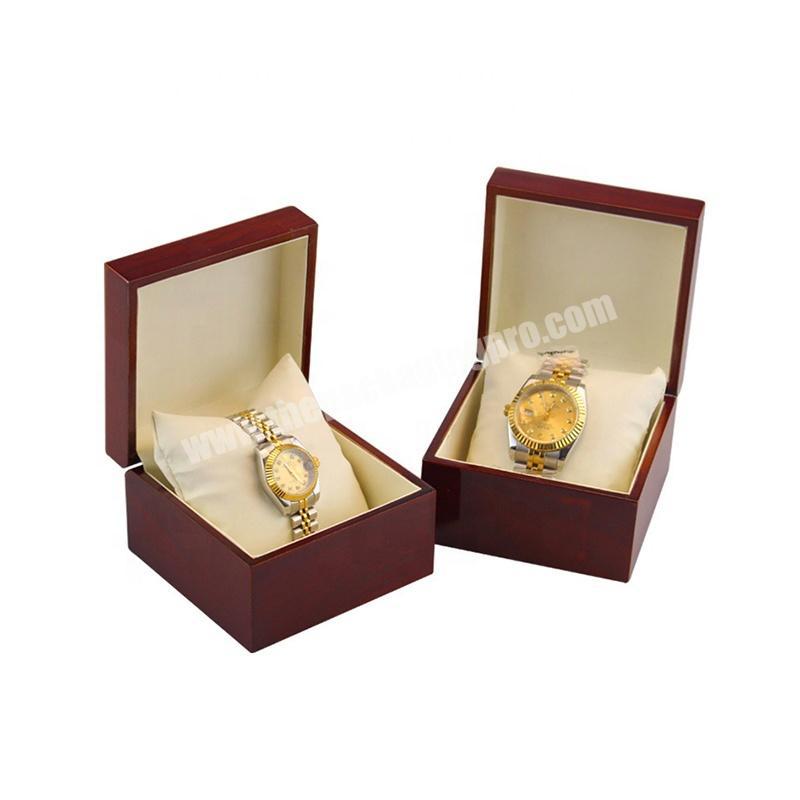 Luxury Custom Logo Flat Square Pocket Wrist Watch Packaging Wooden Boxes cases Supplier