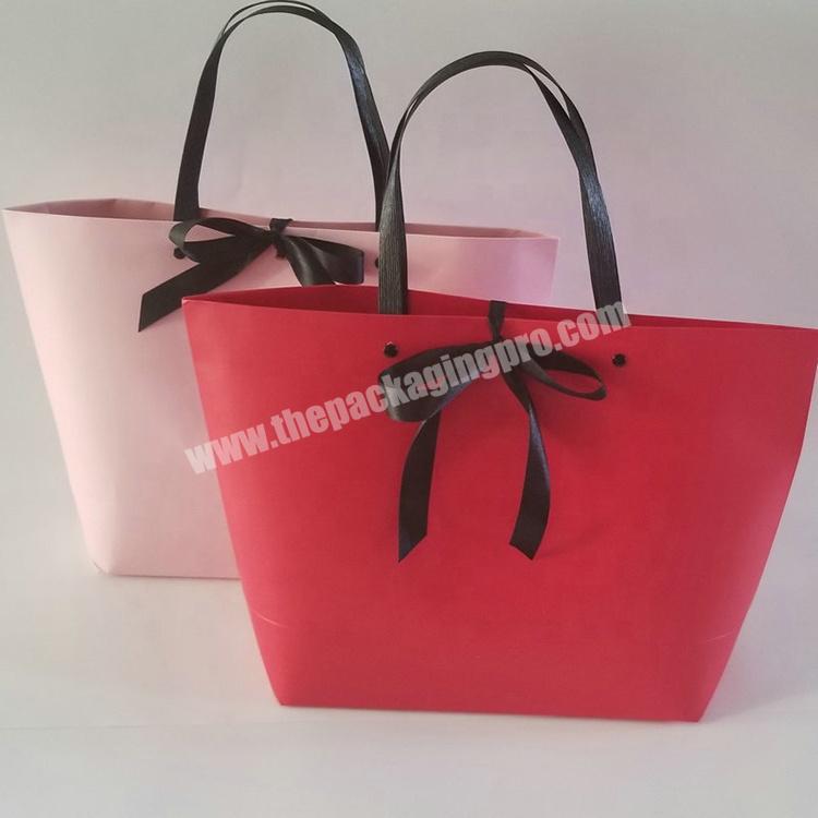 New Custom Gift Coated Paper Bag With Logo Print paper die cut rope handle bag