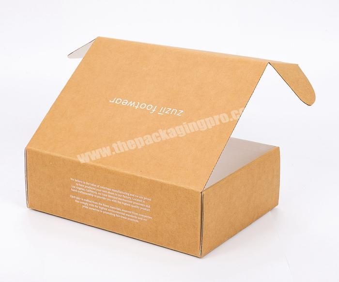 100% Recycled Corrugated Cardboard Box Kraft Paper Custom Logo Cheap Disposable Flat Flute Corrugated Packaging Mailer Box