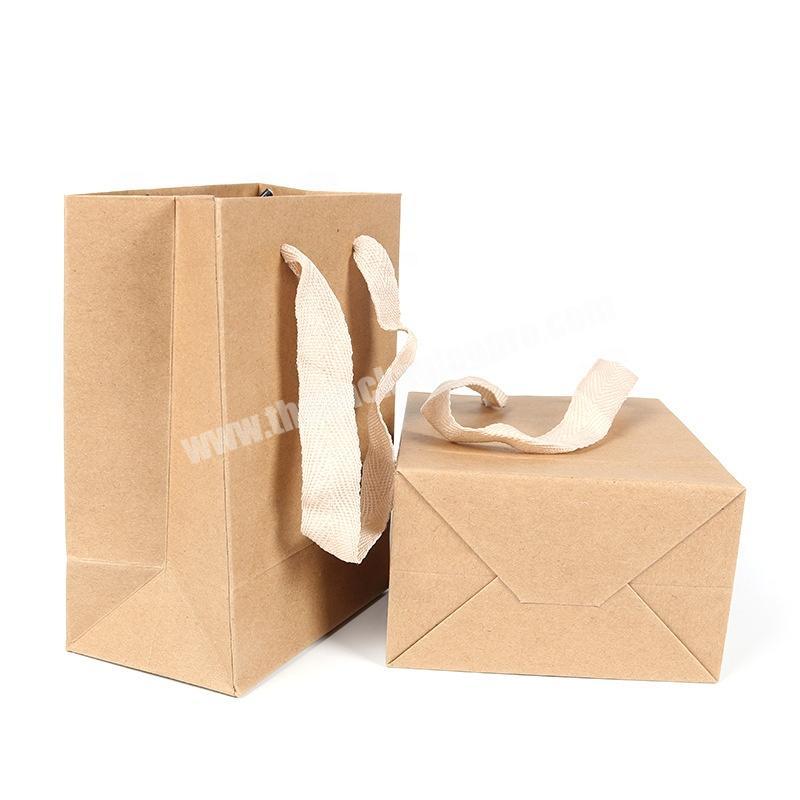 Wholesale Custom logo printed Durable kraft paper bag with handle