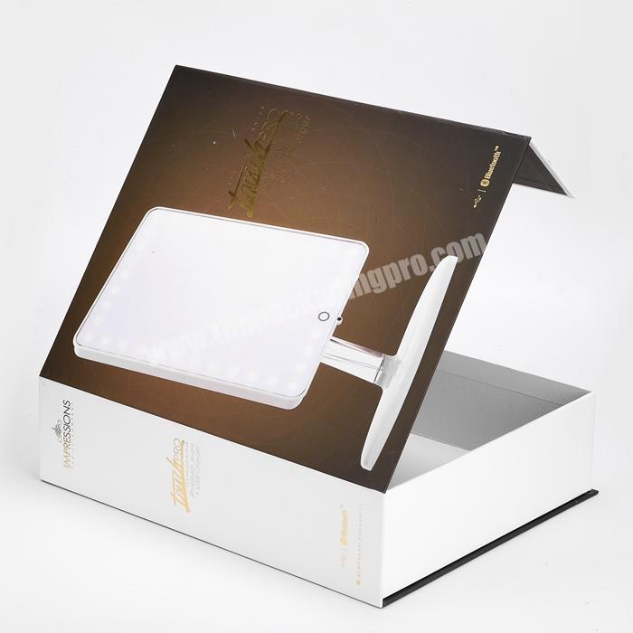 Wholesale Book Shape Custom Paperboard Magnetic Lid Gift Box Flip Top Hard Cardboard Packaging Box