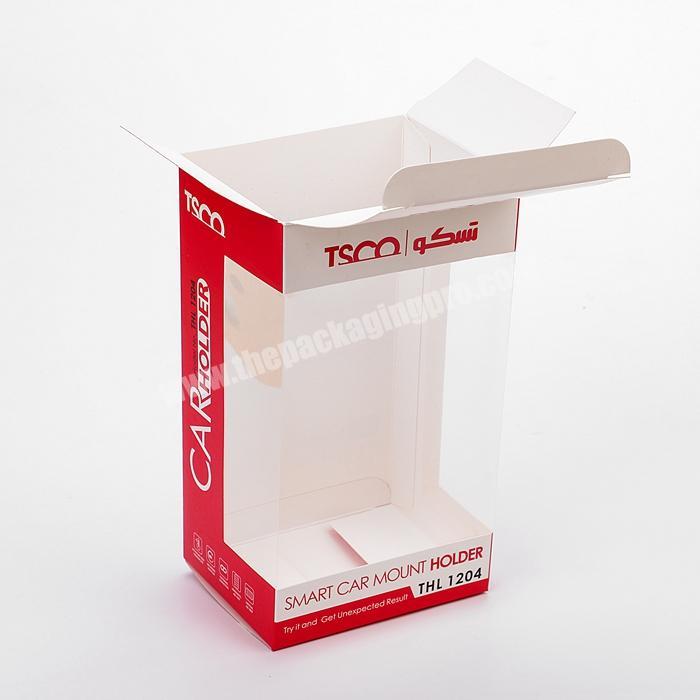 Clear Window Custom Cardboard Box Owner Logo Printing SBS Paper Foldable Packaging Box for Electronics Products