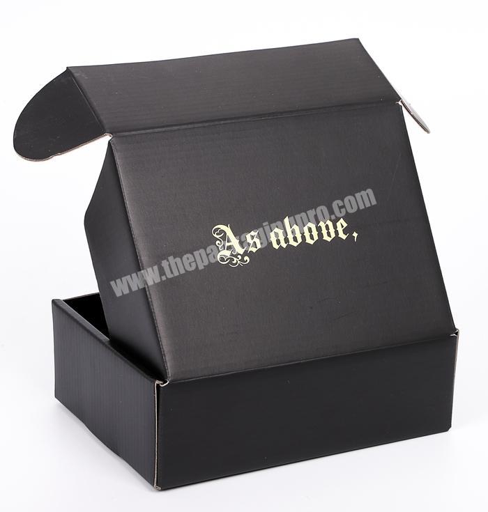 Hard custom logo black printed hat corrugated subscription mailing package kraft paper carton E-Commerce shipping packaging box