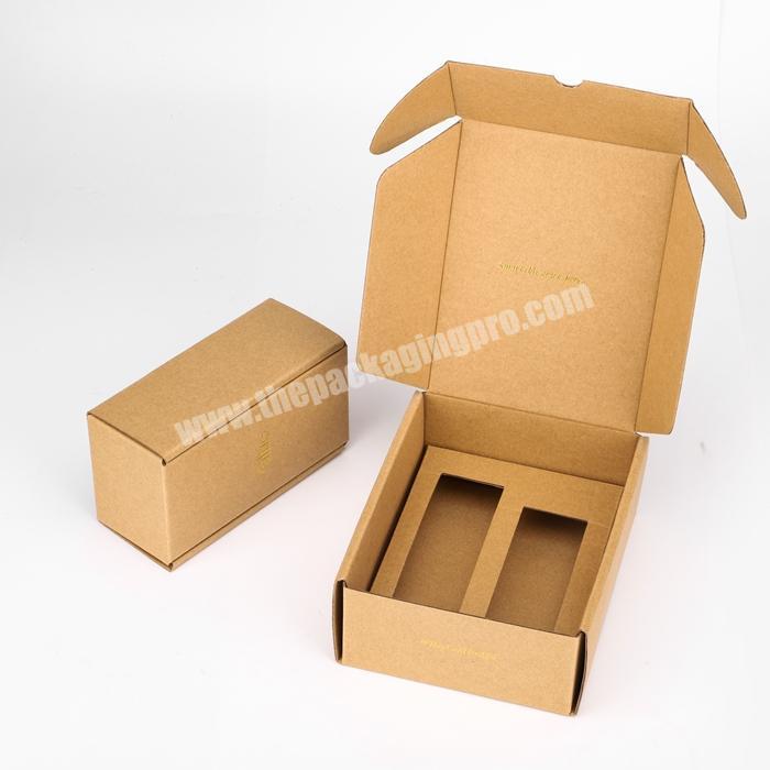 custom logo printed corrugated biodegradable insert mailing boxes kraft cosmetic container set shipping essential oil packaging