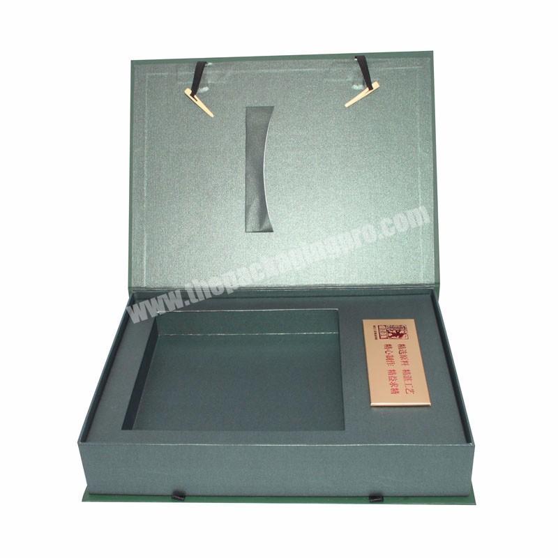 Custom Logo Green Book Shape Packaging Paper Box