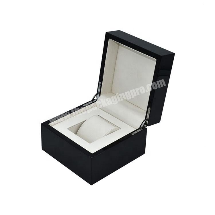 Hot Selling Customized Glossy Piano A Single Black Wood Watch Box Case