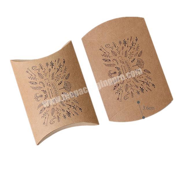 Wholesale Price Custom Printed Eco-friendly Recycled Kraft Brown Pillow Box For Food