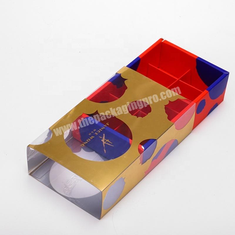 Wholesale Cardboard Paper Box Custom Design Divider Paper Box Packaging Luxury Macaron Box With Window