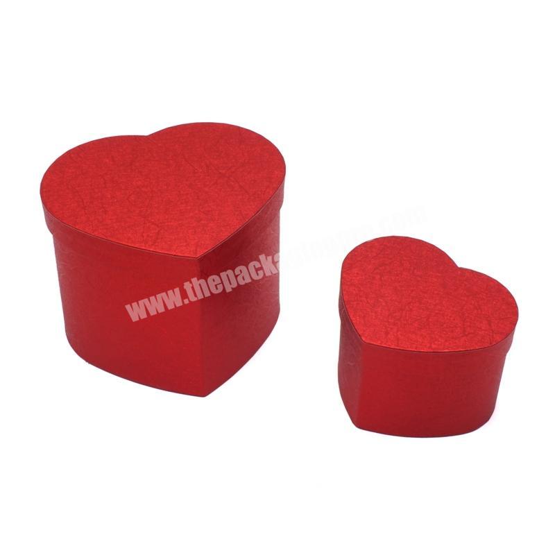 Red Vintage Ring Rigid Packing Shaped Cardboard Velvet Flower Heart Shape Cosmetics Packaging Box