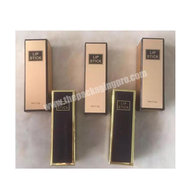 300gsm gold art paper with black logo Custom paper cosmetic packing boxmascara packaging boxlipstick packing box