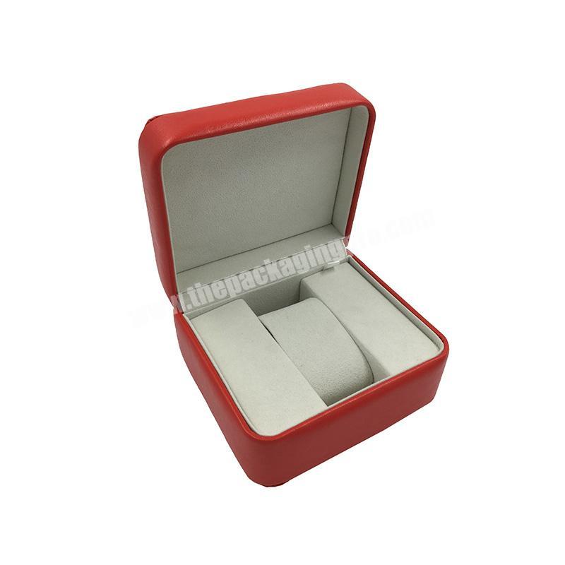 Luxury OEM Red PU Leather Watch Packaging Box For Women