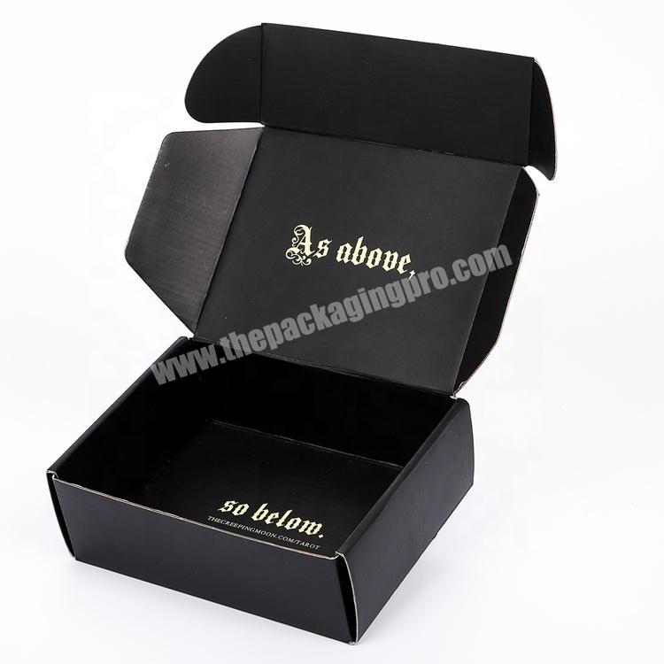 Amazon Eco Friendly E-Flute Corrugated Cardboard Box Custom Packaging Recycled Box Folding Black Small Mailer Shipping Boxes