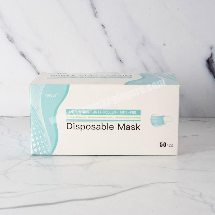 High Quality  Disposable Kids Children Face Masks Package Folding Paper Packaging Box Manufacturer