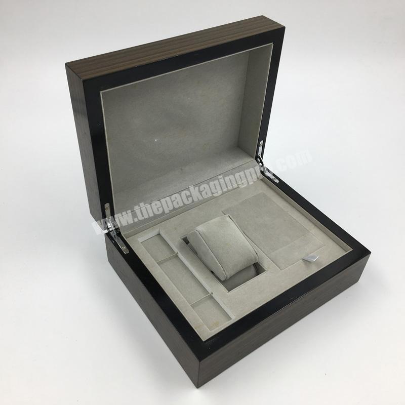 Multifunctional Wooden Velvet OEM Watch Packing Box For 1 Watch Storage Jewellery Boxes With Inner Layer