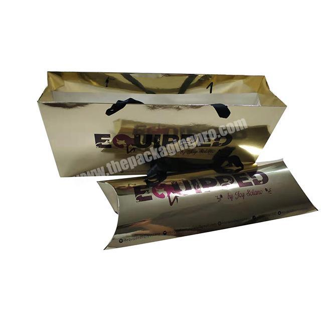 Luxury Nice Vivid Hair Wig Packaging Set Paper Box and Paper bag with Handles
