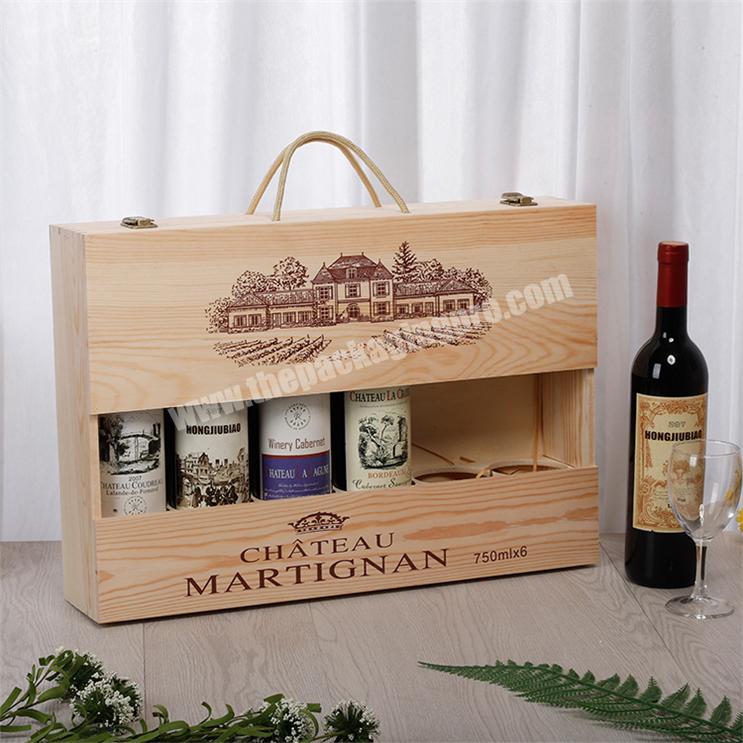 Luxury Custom Gift Red For China Wine Wooden Packaging Box For Display
