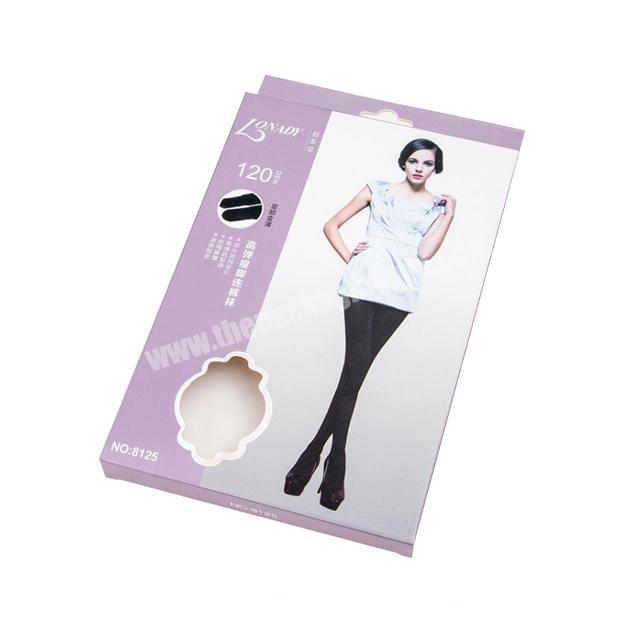 Custom Logo Offset Printing Cardboard Paper Box For Stocking Leggings Underwear Packaging
