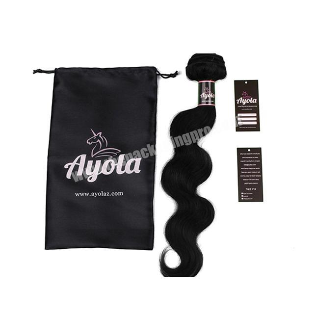 Wholesale High Quality Satin Slik Bag With Logo For Hair Extensions Satin Hair Bag