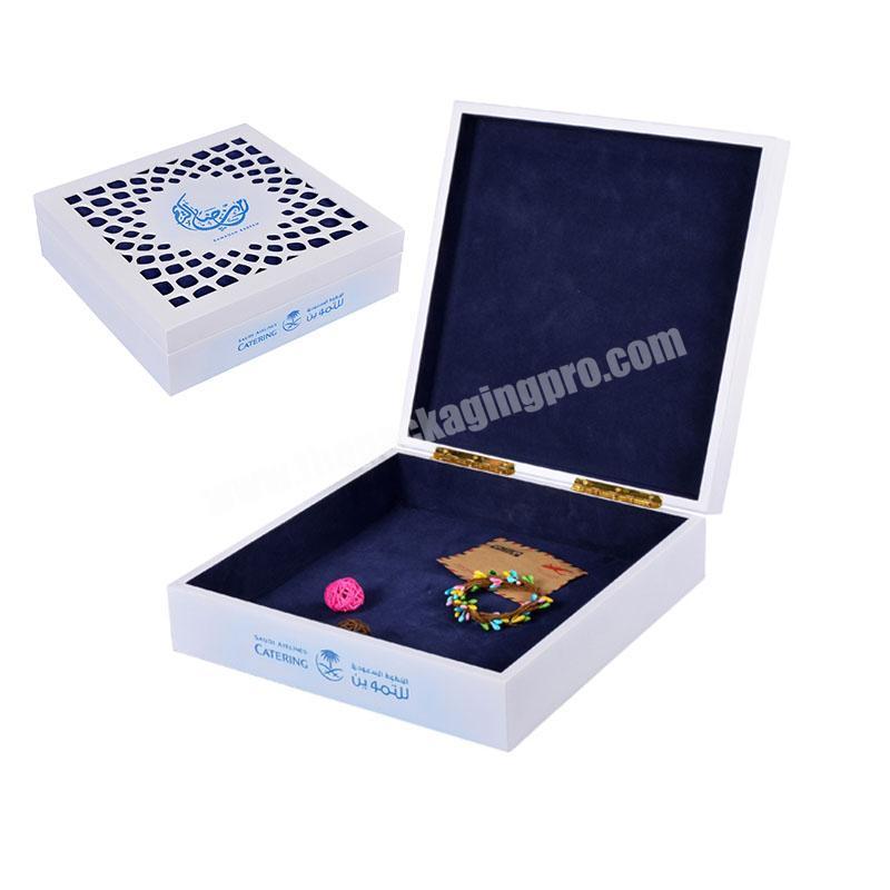 Saudi Arabic White High Glossy MDF Wood Ramanda Chocolate Date Gift Box