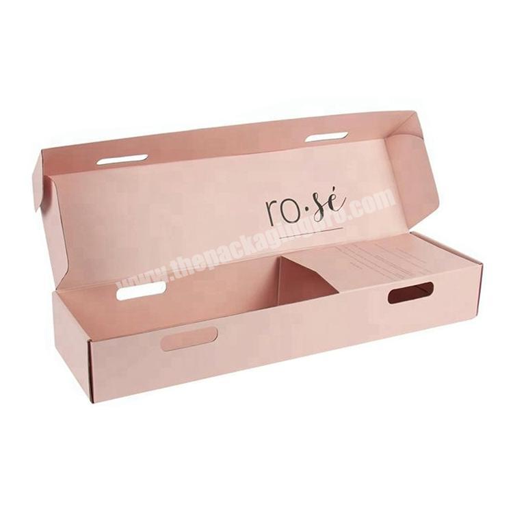 eco friendly corrugated cardboard flower delivery packaging large rose pink long flower packing boxes