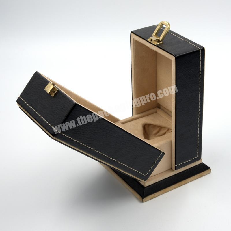 Custom Double Open Black Pu Leather Wine Gifting Packing Box