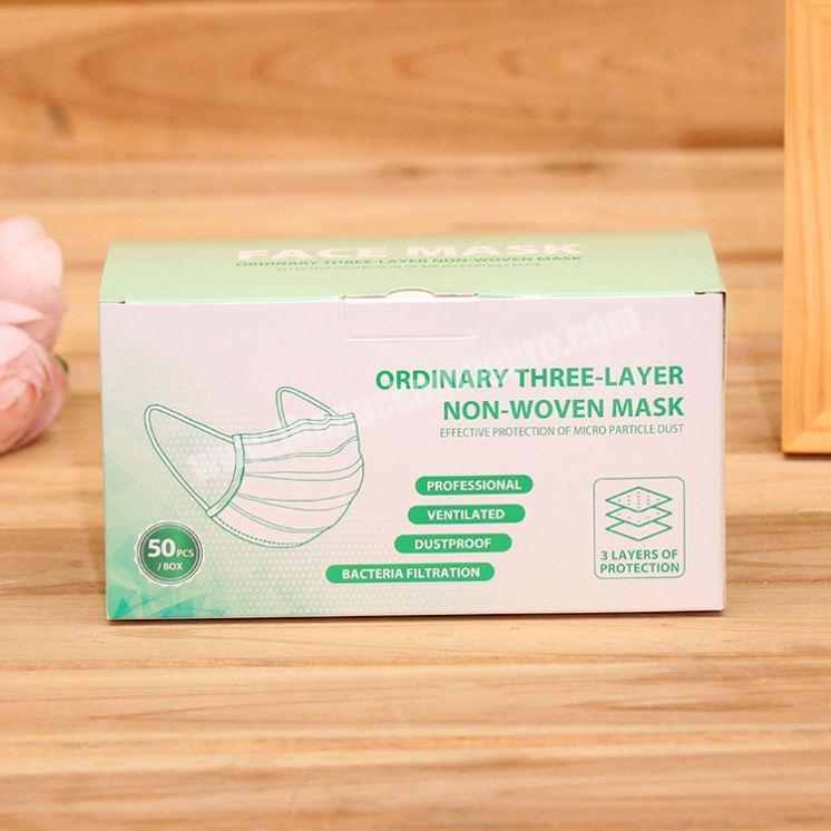 Custom Logo Low Price High Quality Disposable Face Mask Packaging Box