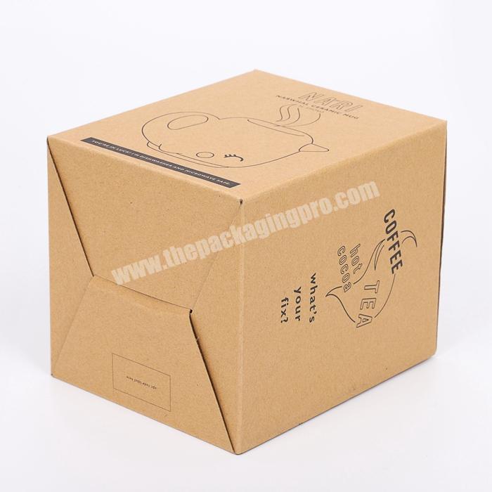 Wholesale Customized Recycled Flat Pack Corrugated Packaging Boxes for Coffee Mug
