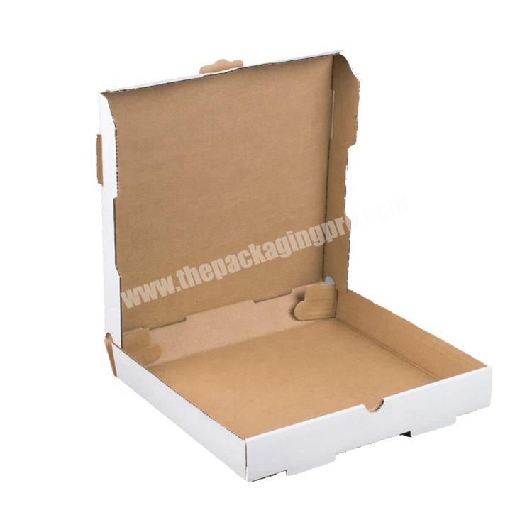 Shenzhen Factory Custom Printing Cheap White Brown Pizza Boxes Standard Size Pizza Delivery Box With Logo