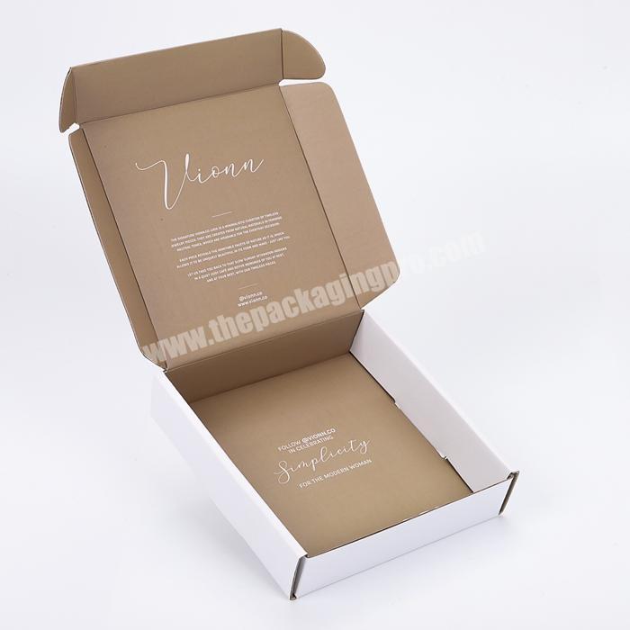 Biodegradable fashion white custom braceletearring corrugated Ecommerce shipping carton kraft cardboard mailing packaging boxes