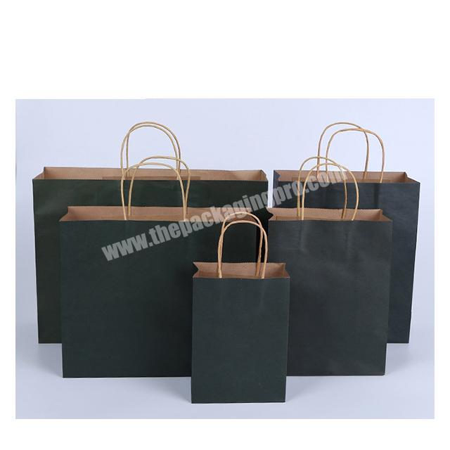 Small Shopping Bag Kraft Bags Party Bags Black Paper Bags with Handles Bulk