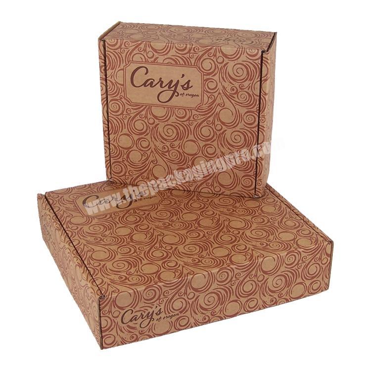 custom paper packaging cube recyclable kraft brown shipping cardboard box e-commerce tuck flap packaging