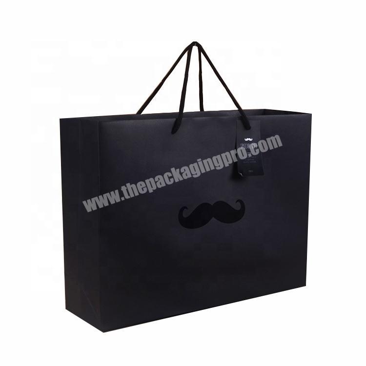 Retail Luxury Shopping Small Black Paper Bag famous brand paper bag