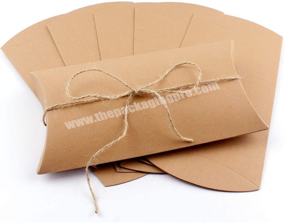 Wholesales Cheap 50 Pieces New Style Brown Kraft Pillow Shape Wedding Favor Gift Box Party Candy Paper Gift pillow envelope Box