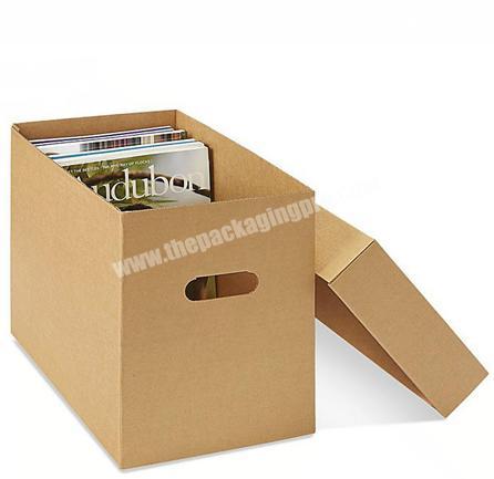 Custom Collapsible Portable Magazine Rack Storage Recycled File Documents Cardboard Carton box