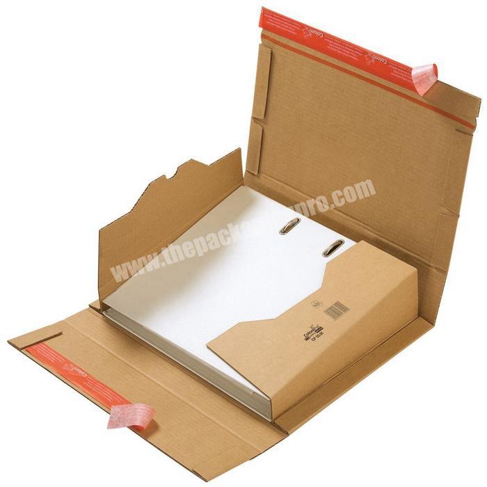 Shenzhen factory made brown mailer shipping box with logo for e-commence book postal wrap packaging