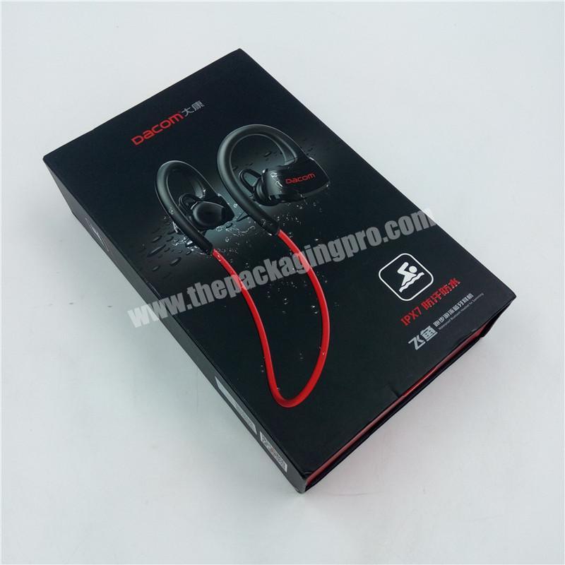 Luxury Custom Black Earphone Packaging Box Headphone Boxes