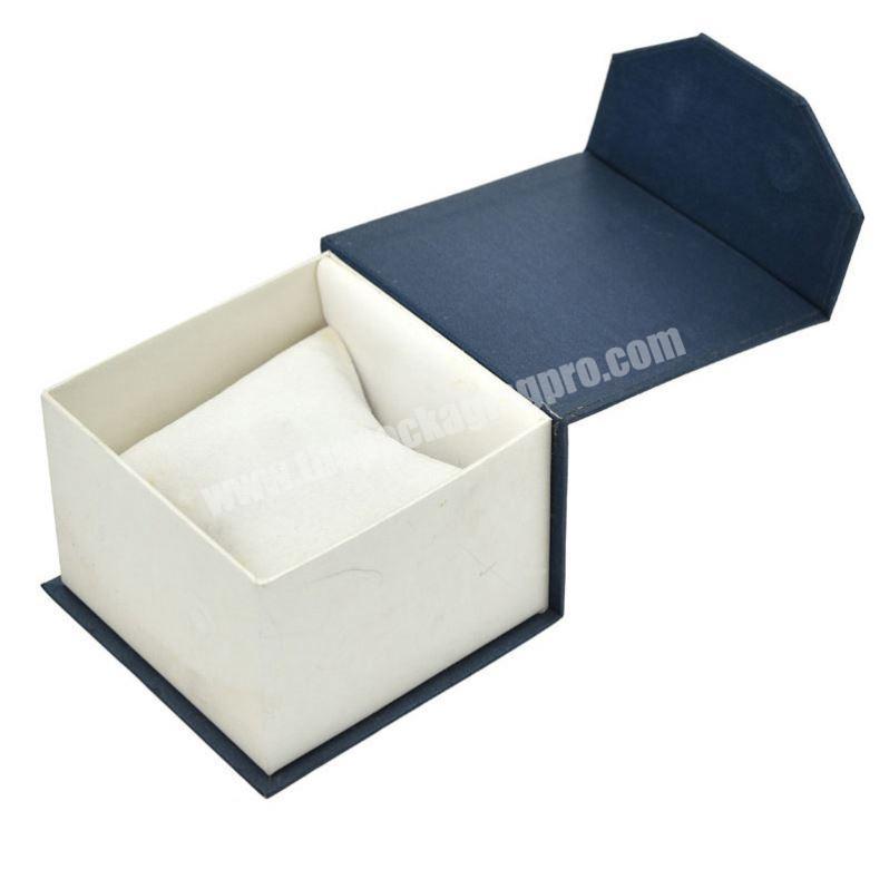 Custom Fancy Small Book Shape Art Paper Blue Cardboard Watch Box