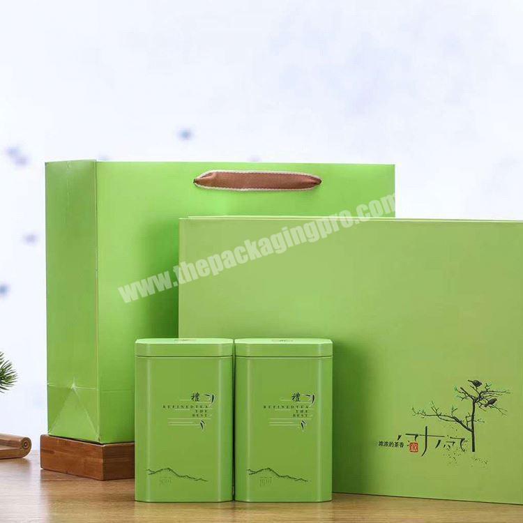 Wholesale Luxury Custom Square Green Paper Tea Bag Packaging Boxes